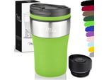 Milu Thermo Mug Mug Isolata Tazza Da Caffè Da Viaggio - 210Ml 100% A Prova Di Perdite - Tazza Da Bere In Acciaio Inox - Tazza Da Auto A Doppia Parete Isolante - Thermo Mug - Tazza Da Viaggio (Verde)