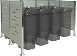Recinzione Per Bidoni Dei Rifiuti HWC-J55, Recinzione Per Bidoni Dei Rifiuti, Deposito Per Bidoni Dei Rifiuti, 150X243X163 Metallo ~ Acciaio Inox