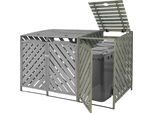 Xl 1 Cestino/2 Cestini Per Rifiuti HWC-J44, Contenitore Per Rifiuti, 120X68X98Cm Legno Certificato Mvg ~ Grigio