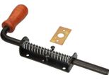 Kotarbau® Scrocco A Molla 260 Mm Scrocco Per Porta Scrocco Grendel Nero Acciaio Inox Maniglia In Legno Resistente Alle Intemperie Con Sospensione Scrocco Per Cancello Porte Scorrevoli Cancelli Uni