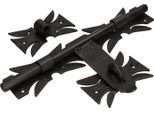 Kotarbau® Catenaccio 320 Mm Destra/Sinistra Catenaccio Scorrevole Per Cancello Verniciato A Polvere Nero Catenaccio In Ferro Battuto Catenaccio A Molla Uni