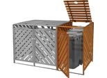 Xl 1 Cestino/2 Cestini Per Rifiuti HWC-J44, Contenitore Per Rifiuti, 120X68X98Cm Legno Certificato Mvg ~ Marrone