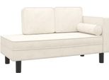 Vidaxl Chaise Longue Con Cuscino E Bolster In Velluto Crema