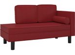 Vidaxl Chaise Longue Con Cuscino E Cuscinetto In Pelle Finta Rosso Vino