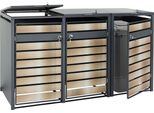 Contenitore Per 3 Cassonetti HWC-J81, Cassonetto Estraibile, Metallo 82 Kg, Antracite ~ Oro