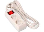 Edm 2 Prese Con Interruttore Presa Multipla 3 M Bianco Taglia Unica / Spina Ue Bianco Taglia Unica