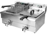 Friggitrice Professionale 2X12L Con Rubinetto Di Scarico 2X5000W 550X730X400Mm 380-400V