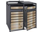 2 Contenitori Per Rifiuti HWC-J81, Contenitore Per Rifiuti, Espandibile, Metallo 50Kg, Antracite ~ Oro
