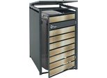 1 Coperchio Per Cestino HWC-J81, Contenitore Per Cestino, Espandibile, Metallo 32Kg, Antracite ~ Oro