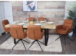 Set Di 6 Sedie Per Sala Da Pranzo HWC-K32, Sedia Poltroncina Da Cucina, Posizione Girevole Automatica, Tessuto Mvg ~ Suede Look Brown