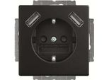 BUSCH-JAEGER Presa Di Corrente 1F Nero Mt Usb Da Incasso W.Bs Horiz Usb IP20