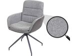 Sedia Da Pranzo HWC-K32, Sedia Da Cucina Poltrona, Posizione Girevole Automatica, Tessuto Mvg ~ Grigio-Grigio Scuro