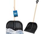 Kotarbau® Pala Da Neve Pala Da Neve 48 Cm Con Manico In Legno Lama In Plastica Rinforzata Con Attacco In Metallo E Impugnatura Ergonomica Nero 128 Cm