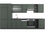 Vicco Cucina Componibile Fame-Line, 355 Cm Senza Piano Di Lavoro, Verde-Oro Country House/Antracite