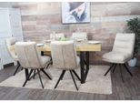 Set Di 6 Sedie Da Pranzo HWC-G66, Sedia Da Cucina Sedia, Girevole Auto Posizione Tessuto Mvg ~ Crema