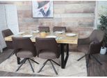 Set Di 6 Sedie Da Pranzo HWC-K30, Sedia Da Cucina, Poltrona, Posizione Girevole Automatica, Tessuto/Tessuto Mvg ~ Marrone-Scuro