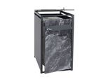 1 Coperchio Per Cestino HWC-J82, Contenitore Per Cestino, Espandibile, In Metallo 32 Kg, Antracite ~ Aspetto Marmo Scuro