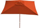 Ombrellone Florida, Ombrellone Da Giardino, 3X4M Poliestere/Legno 6Kg ~ Terracotta