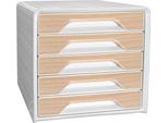 Cep 1071111021 Cep Schubladenbox Smoove Weiß/Buche 1071111021, Din A4 Mit 5 Schubladen
