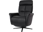 Poltrona Relax HWC-L10, Poltrona Tv Di Design Poltrona Tv Reclinabile, Funzione Reclinabile Girevole, Tutta Pelle ~ Nero