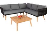 Set Da Giardino HWC-L30, Divano Lounge Set, Legno Di Acacia Mvg ~ Rivestimento Grigio Scuro