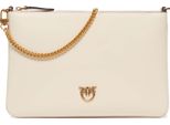 Pinko Borsa A Tracolla Flat Classic White - Antique Gold Avorio