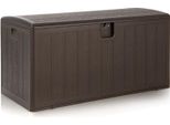 Costway Cassetta Da Giardino Xxl Con Capacità Di 400 Litri, Resistente Alle Intemperie, Chiudibile A Chiave, Cassetta Per Cuscini Cassetta Per Attrezzi Da Giardino, Accessori Per Piscina E Cuscini, 127,5 X 61,5 X 64 Cm