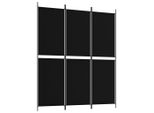 Paravento 3 Pezzi Nero 150X180 Cm Tessuto