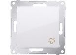 Pulsante Per Campanello (Modulo) Morsetti A Vite 16AX, 250V 1 Polo Bianco Contatto Simon DD1A.01/11