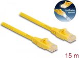 Delock - Cavo Patch - Da RJ-45 (M) A RJ-45 (M) - 15 M - 6,1 Mm - Utp - Cat 6A - Senza Alogeni, Tracciamento Rapido - Giallo