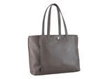 Leonhard Heyden Pelle Cartella Laptop Bag Nizza Business Shopper Taupe Grigio Talpa