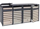 Xl 4/8 Posti HWC-J81, Contenitore Per Pattumiera, Metallo 118Kg Antracite ~ Faggio Marrone Chiaro