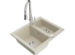Mexen Carlos Lavello In Granito 1,5 Vasche Con Rubinetto Da Cucina Savita, Beige - 6518-69-672601-00