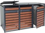 Xl 3/6 Posti HWC-J81, Contenitore Per Pattumiera, Metallo 95Kg Antracite ~ Aspetto Ciliegio Marrone Scuro