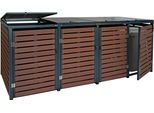 4 Coperchio Per Cestino HWC-K14, Coperchio Per Cestino, 119X264X84Cm Wpc Metallo 130Kg ~ Aspetto Legno Noce