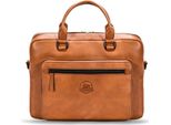 Farmhood Pelle Borsa Da Ufficio Laptop Bag Con Scomparto Per Laptop Memphis Briefcase Rv 1F Cognac Marrone Chiaro