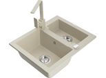 Mexen Carlos Lavello In Granito 1,5 Vasche Con Miscelatore Da Cucina Rita, Beige - 6518-69-670300-69