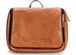 Farmhood Pelle Borsa Da Toilette Memphis Toiletry Bag Cognac Marrone