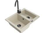 Mexen Carlos Lavello In Granito A 1,5 Vasche Con Rubinetto Cucina Telma, Beige - 6518-69-670200-70