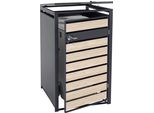 Coperchio Per Bidone Xl 1/2 HWC-J81, Contenitore Per Bidone Dei Rifiuti, Metallo 36Kg Antracite ~ Faggio Look Marrone Chiaro
