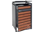 Coperchio Per Bidone Xl 1/2 HWC-J81, Contenitore Per Bidone Dei Rifiuti, Metallo 36Kg Antracite ~ Marrone Scuro Aspetto Ciliegio