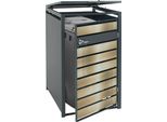 Coperchio Per Pattumiera Xl A 1/2 Scomparti HWC-J81, Contenitore Per Pattumiera In Metallo 36 Kg Antracite ~ Oro