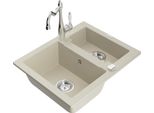Mexen Carlos Lavello In Granito 1,5 Vasche Con Rubinetto Da Cucina Carla, Beige - 6518-69-670700-00