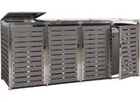 Contenitore Per 4 Contenitori HWC-K14, Contenitore Per Contenitori, 120X264X85Cm Wpc Acciaio Inox 128Kg ~ Antracite