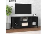 The Living Store Mobile Tv Nero 102X35X45 Cm Materiale Legno