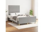 The Living Store Struttura Letto Con Testiera In Tessuto Grigio Chiaro 120X200 Cm