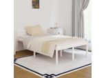 The Living Store Letto Senior Bianco 120X190 Cm In Legno Di Pino Massiccio
