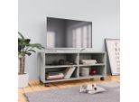 The Living Store Mobile Tv Con Rotelle Grigio Cemento 90X35X35 Cm Materiale In Legno