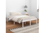 The Living Store Letto Senior Bianco 140X200 Cm In Legno Di Pino Massiccio