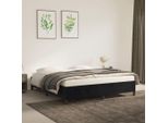 The Living Store Struttura Letto Nera 160X200 Cm In Velluto